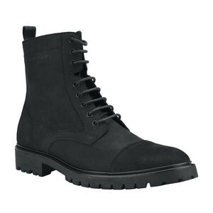 Calvin Klein Lace Up Boots with Leather Upper Size 7 Black Leather Lorenzo NWB